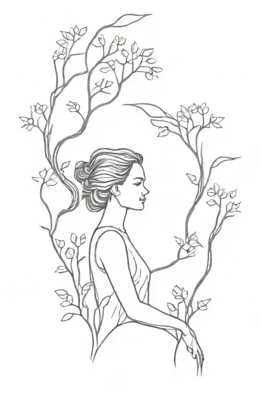 Woman In Nature Like Trees