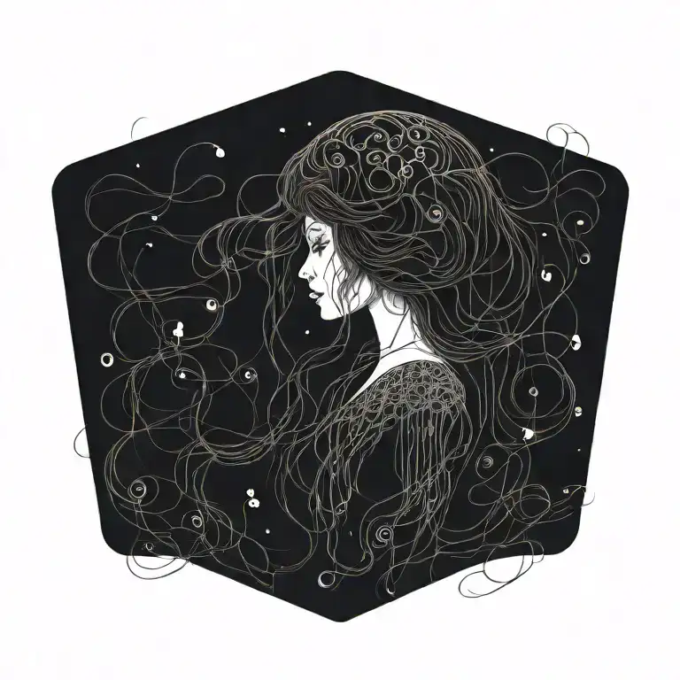 Gargon Jellyfish With Many Eyes In Her Hair