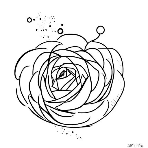 A Minimalist Tattoo Of A Beautiful Flower Blooming In Nature