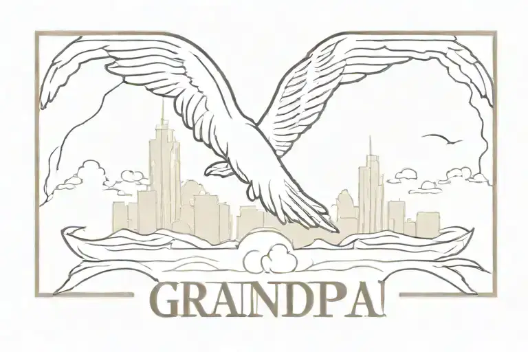 Grandpa Memorial - Wings Of An Angel - Canary Fl Skyline