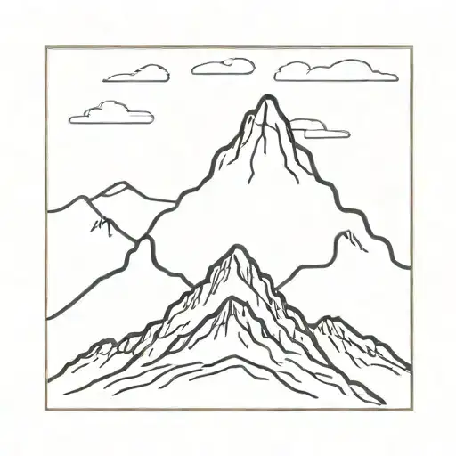 Mountain Peak Outline That Turns Into A Hound Dog Face