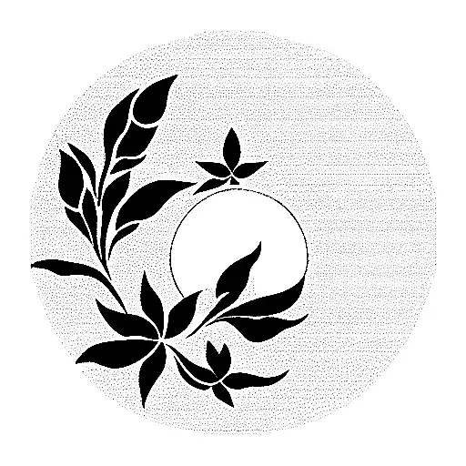 Frangipani Flower And Moon And Frame