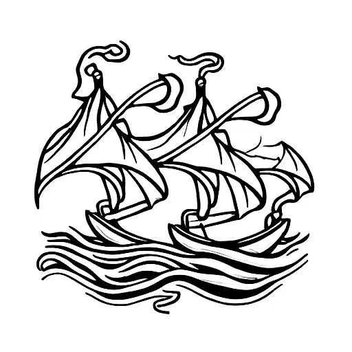 Kraken With Boats In Bottles