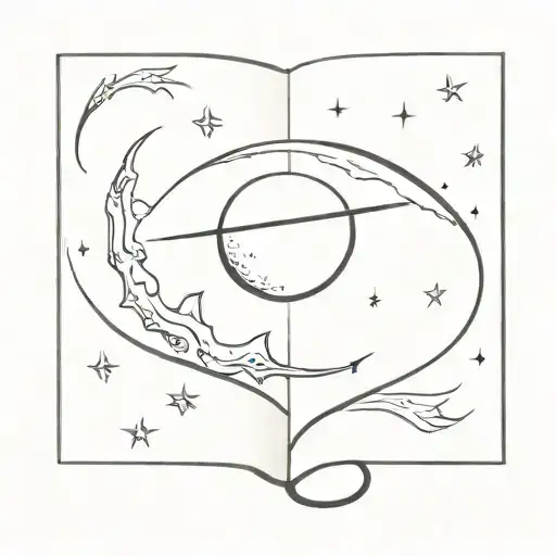 Half Moon With An Open Book