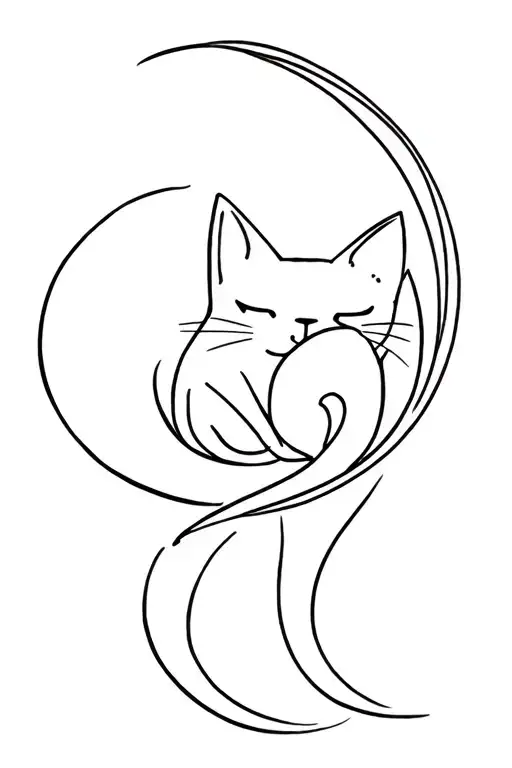 Moon Cat Curled