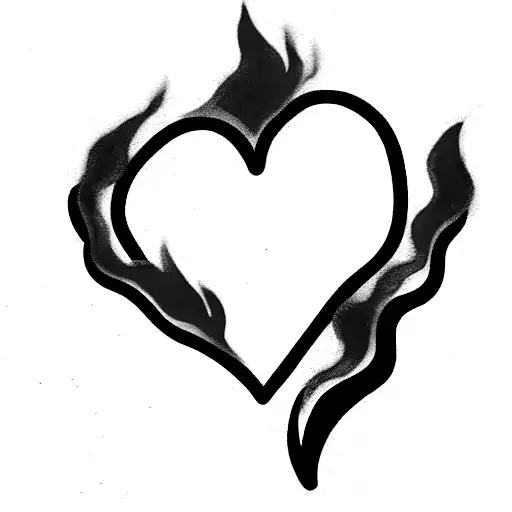 A Broken Heart That Burns With Pink Fire