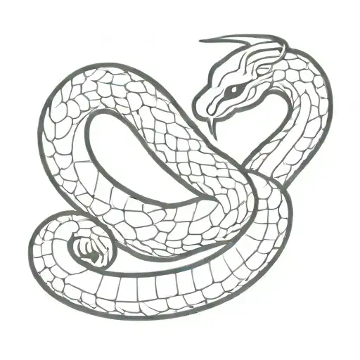 White Snake On Hand From Hieroglyphs