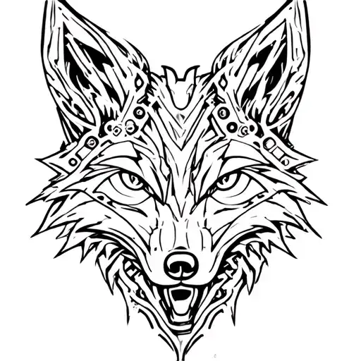 Mechanical Gears Forming The Shape Of A Fox