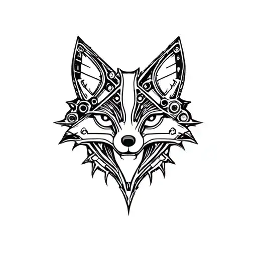 Mechanical Gears Forming The Shape Of A Fox