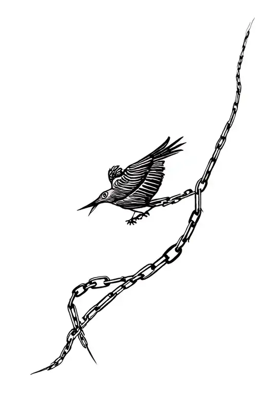 Bird Being Free From Chains