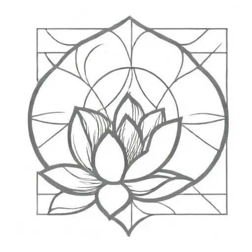 Female Symbol With Lotus Flower In The Middle