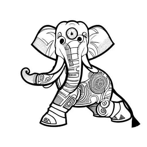 An Intricate Elephant Made Up Of Video Game Controllers