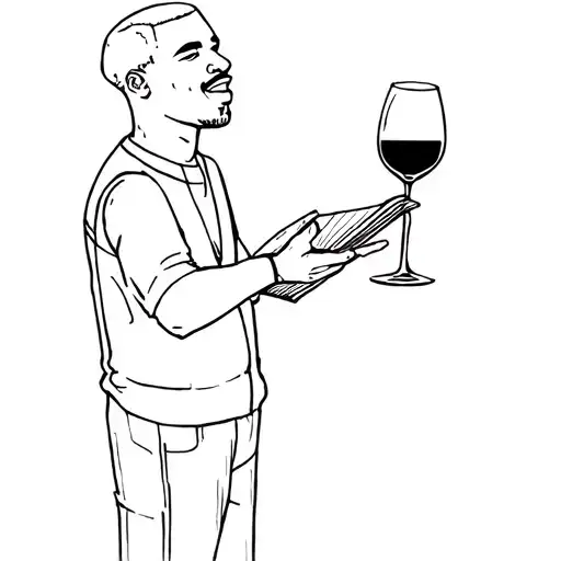 Frank Ocean Happily Holding A Diary And Wine Glass
