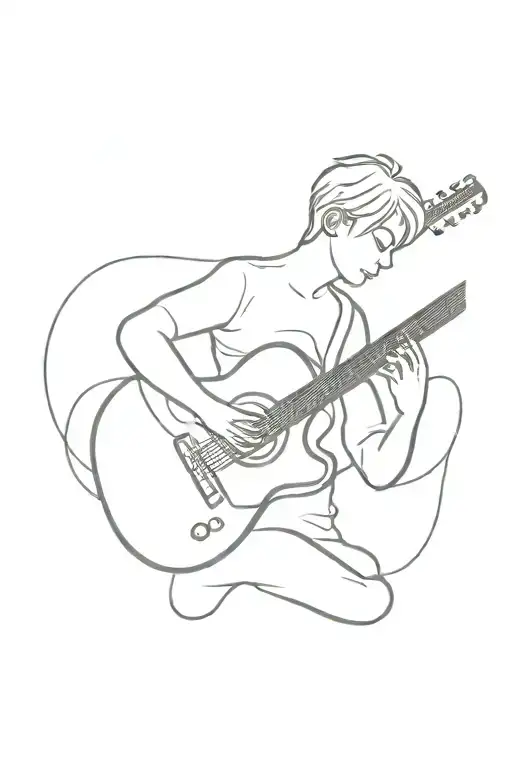 Silhouette Holding Guitar