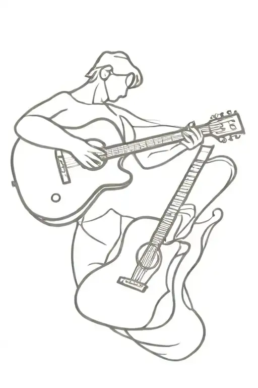 Silhouette Holding Guitar
