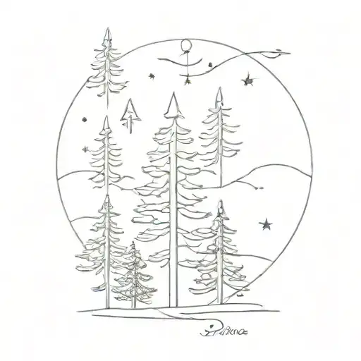 Minimalist Pine Trees