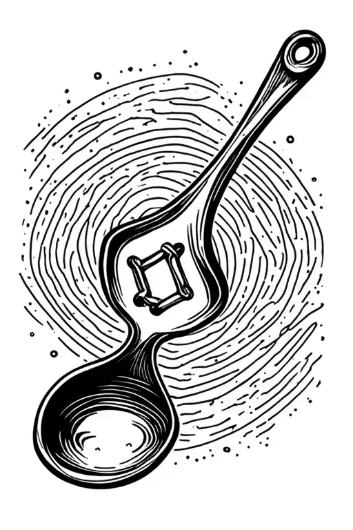 Geometric Spoon With Dopamine Symbol