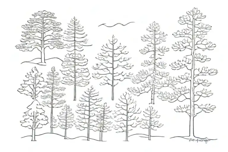 Minimalist Pine Trees