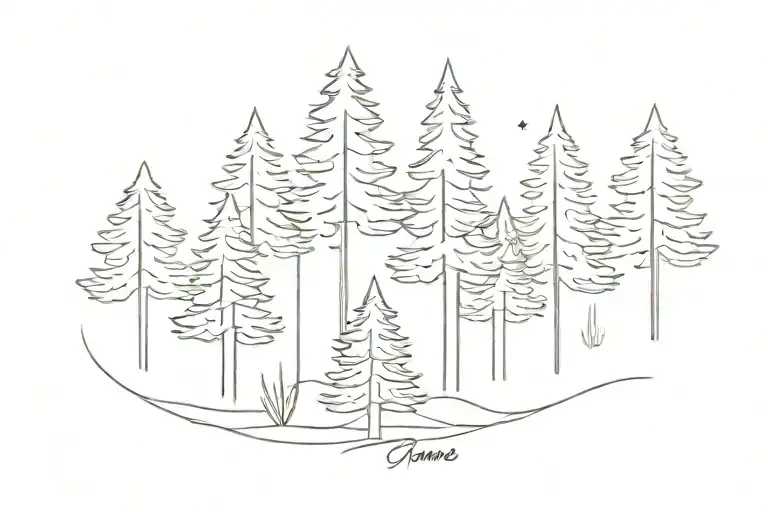 Simple Pine Trees No Background