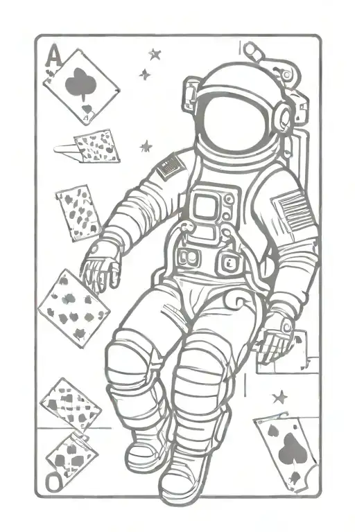 Astronaut With Playing Cards