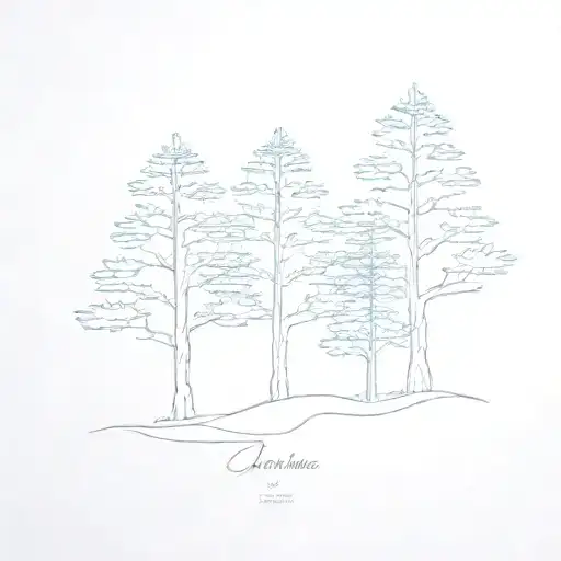 Minimalist Three Pine Trees