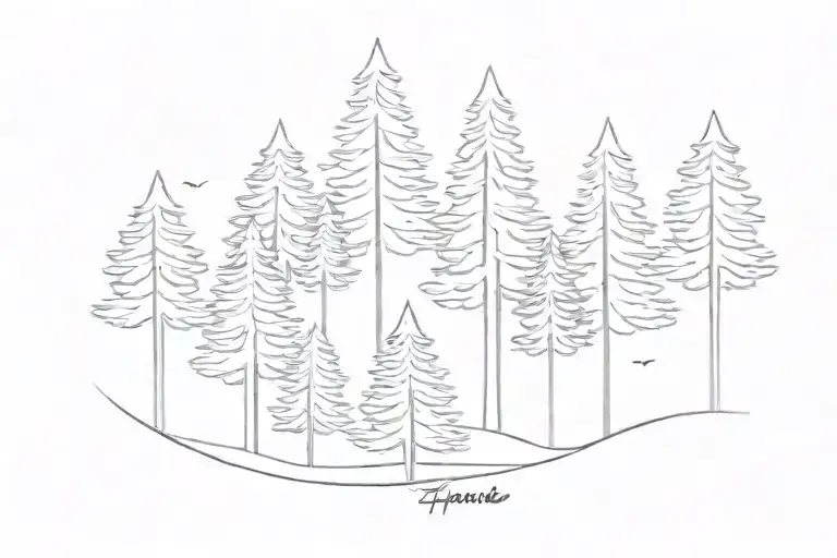 Simple Pine Trees No Background