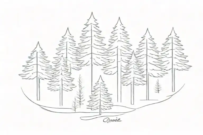 Simple Pine Trees No Background