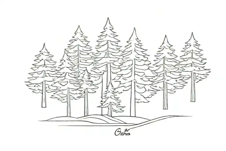 Simple Pine Trees No Background