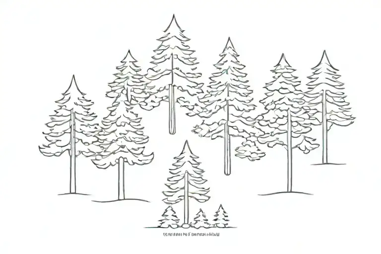 Simple Pine Trees No Background