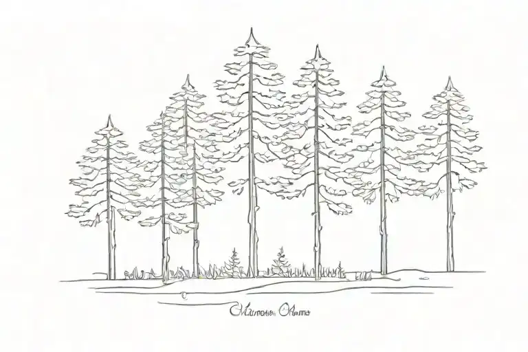 Simple Pine Trees No Background