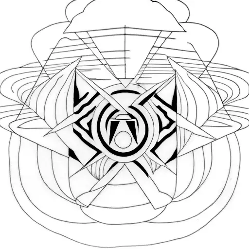 A Minimalist Tattoo Of A Pink Floyd Album Cover Reimagined With Japanese Calligraphy