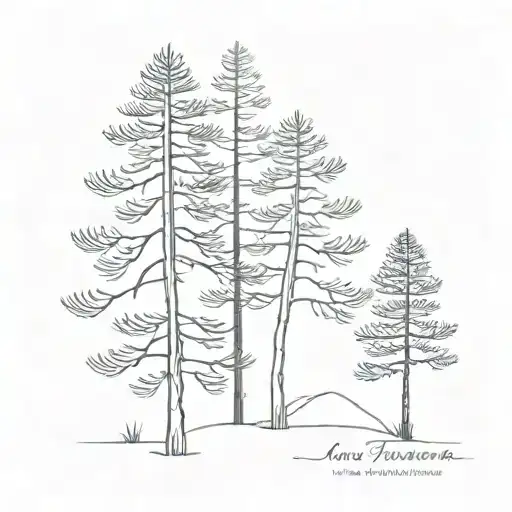 Line Pine Trees