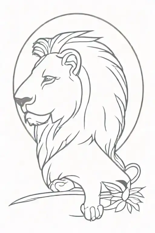 A Small Lion With A Halo Above His Head Profile Holding