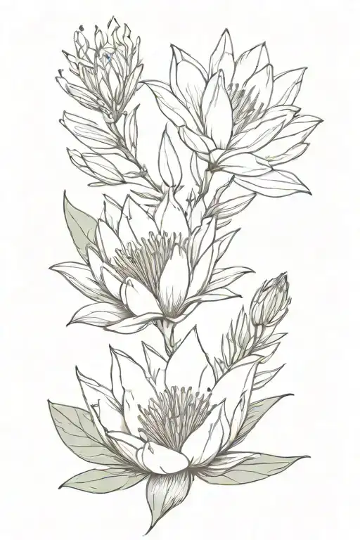 White Lily And King Protea