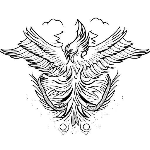 Phoenix Emerging From Fire