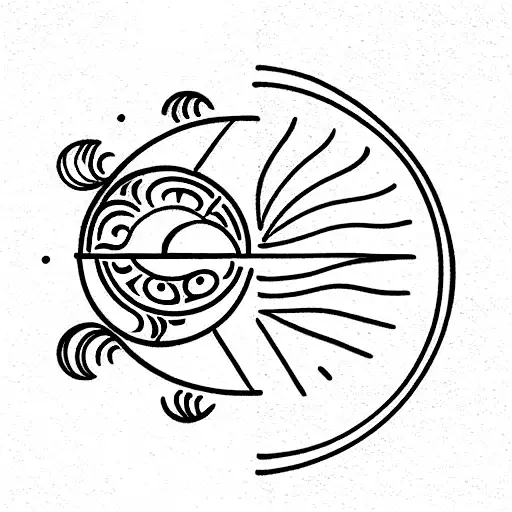 Sun And Moon Tattoo For A Couple Where A Date Will Be Incorporated