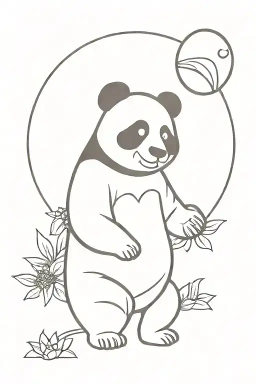 Panda Holding The Sun Above Its Head
