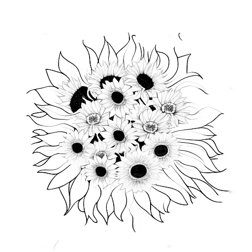 A Pickup Truck With A Sunflower