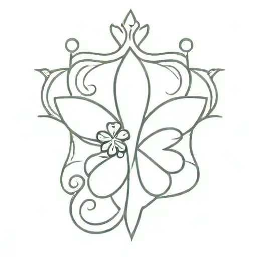 The Letters Gs With A Crown On Top And A 3-Leaf Clover