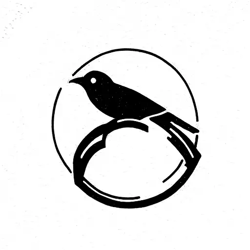 A Bird Freeing Itself Through A Ring