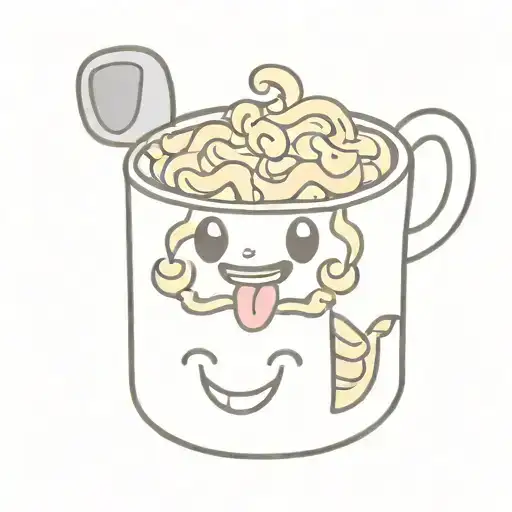 Cartoon Pot Of Mac And Cheese Singing Karaoke Microphone Singing