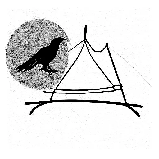 Nature With Crow A Tent And A Hammock