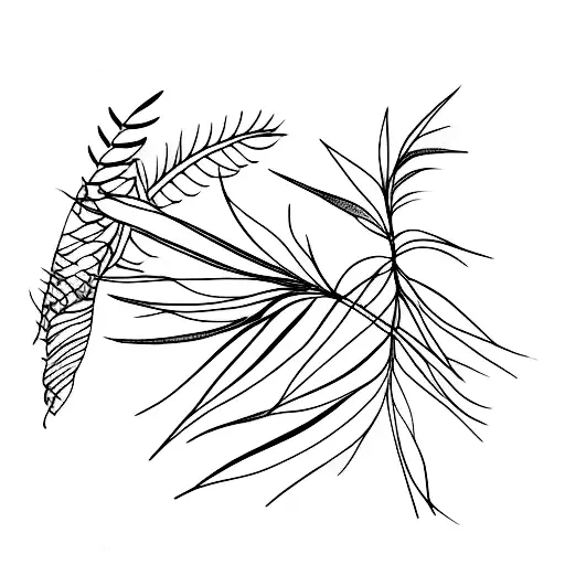 A Minimalist Tattoo Featuring The Brazilian Cerrado Landscape With An Olive Tree As The Focal Point