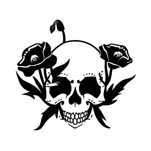 Poppies With Skull