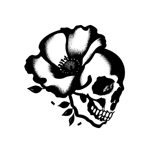 Poppies With Skull