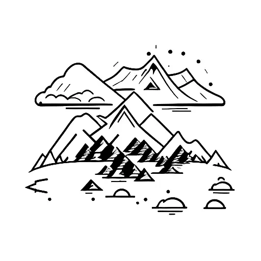 A Silhouette Of A Hunter Aiming At A Target With Mountains In The Background