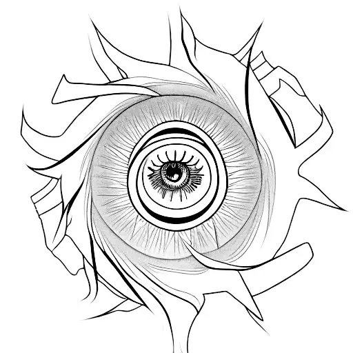 An Abstract Design Of Sasuke's Sharingan Eye