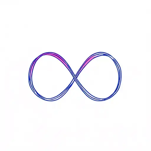 Blue And Light Pink Leslie Rose Intwined With An Infinite Symbol