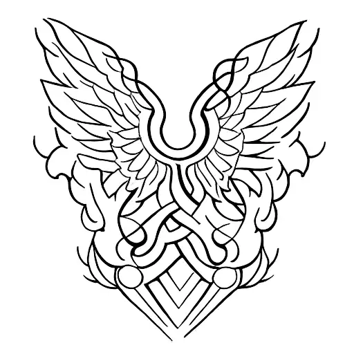 The Word Amma With Wings On Each Side