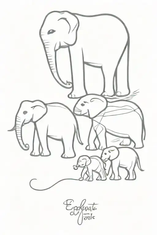 Elephant Family Of 4